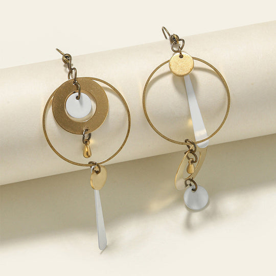 Modern Geometric Circle Dangle Earrings