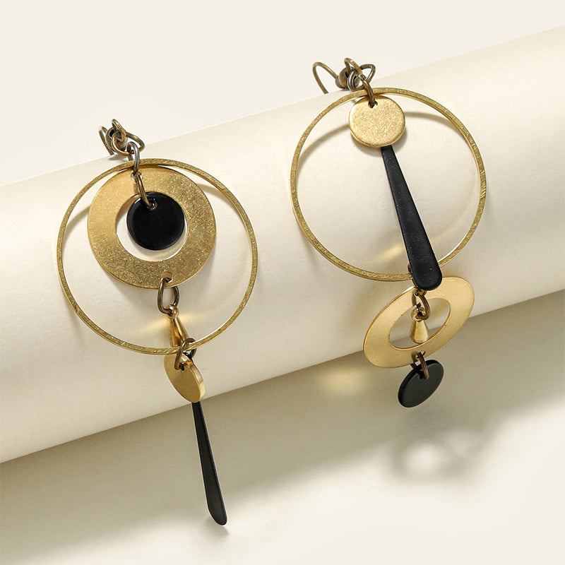 Modern Geometric Circle Dangle Earrings