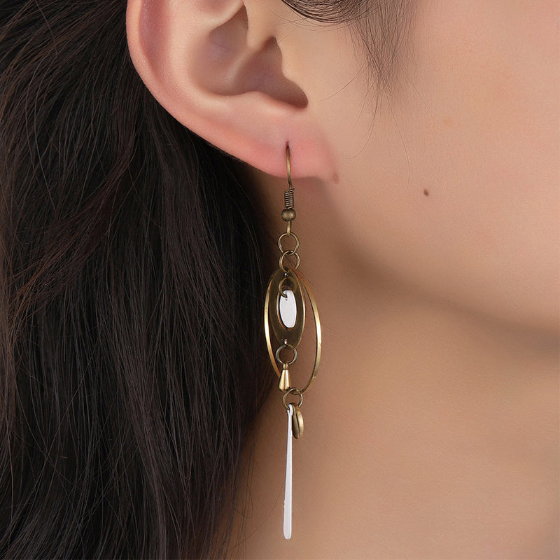 Modern Geometric Circle Dangle Earrings