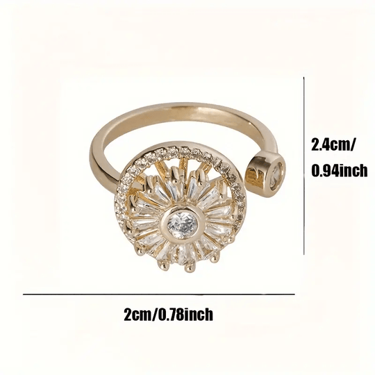 Classic Style Copper Ring with Synthetic Cubic Zirconia