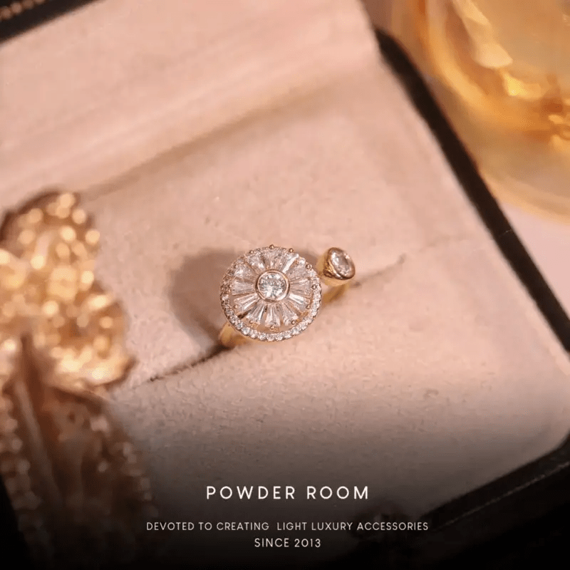 Classic Style Copper Ring with Synthetic Cubic Zirconia