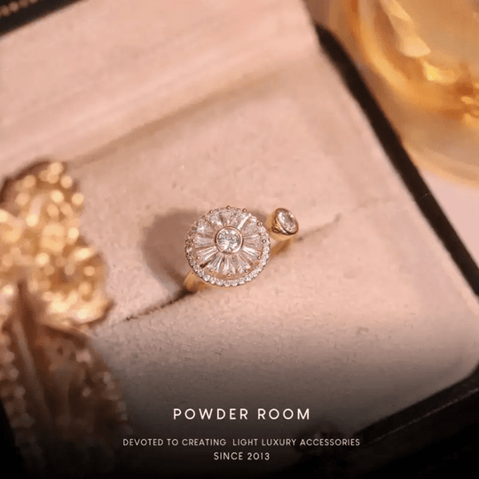 Classic Style Copper Ring with Synthetic Cubic Zirconia