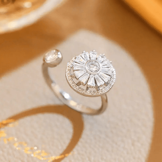 Classic Style Copper Ring with Synthetic Cubic Zirconia