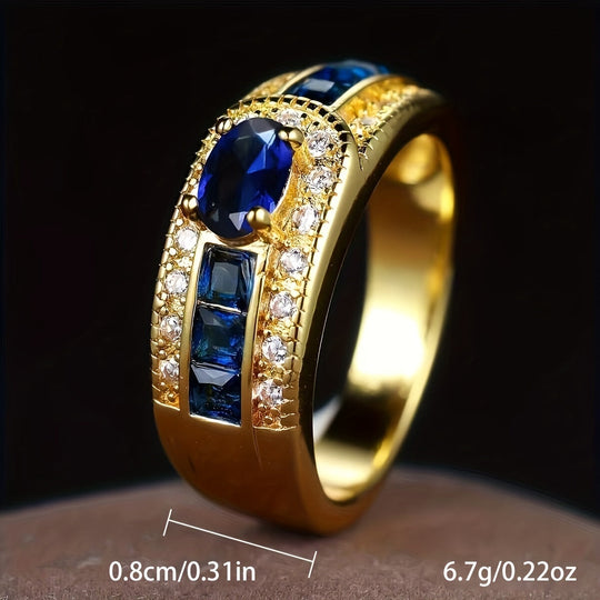 Stylish Inlaid Zirconia Band Ring