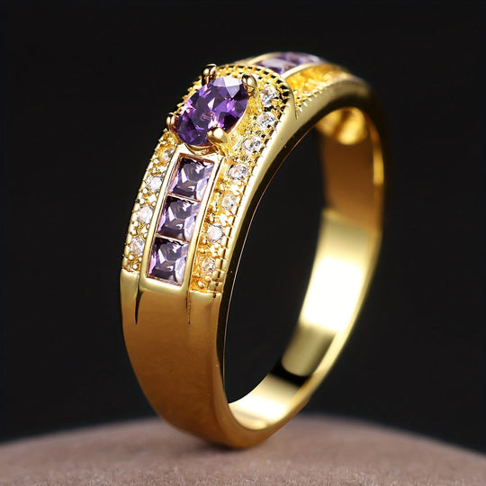 Stylish Inlaid Zirconia Band Ring