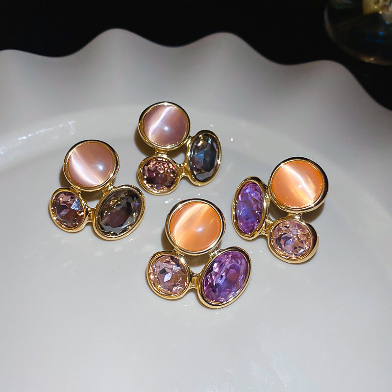 Trendy Style Oval Hollow Earrings