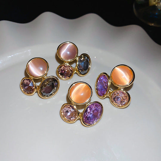 Trendy Style Oval Hollow Earrings