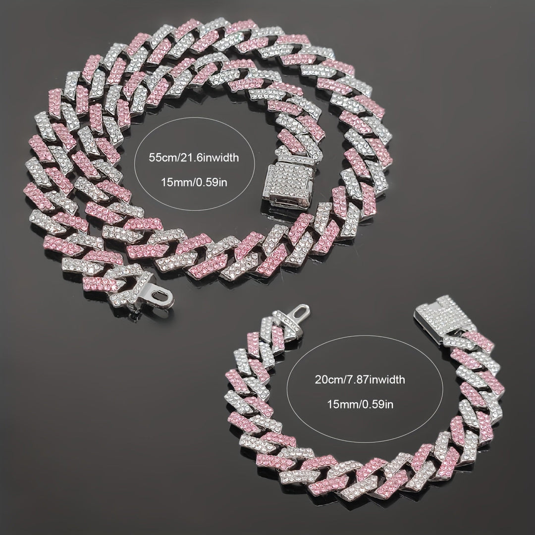Elegant Cuban Chain Necklace Set