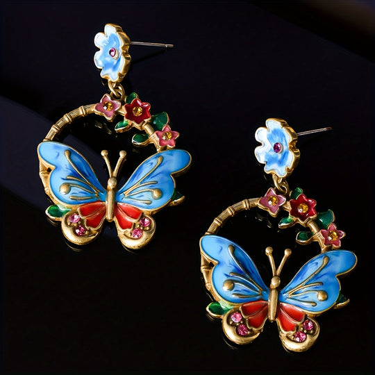 Stylish  Butterfly Enamel Earrings