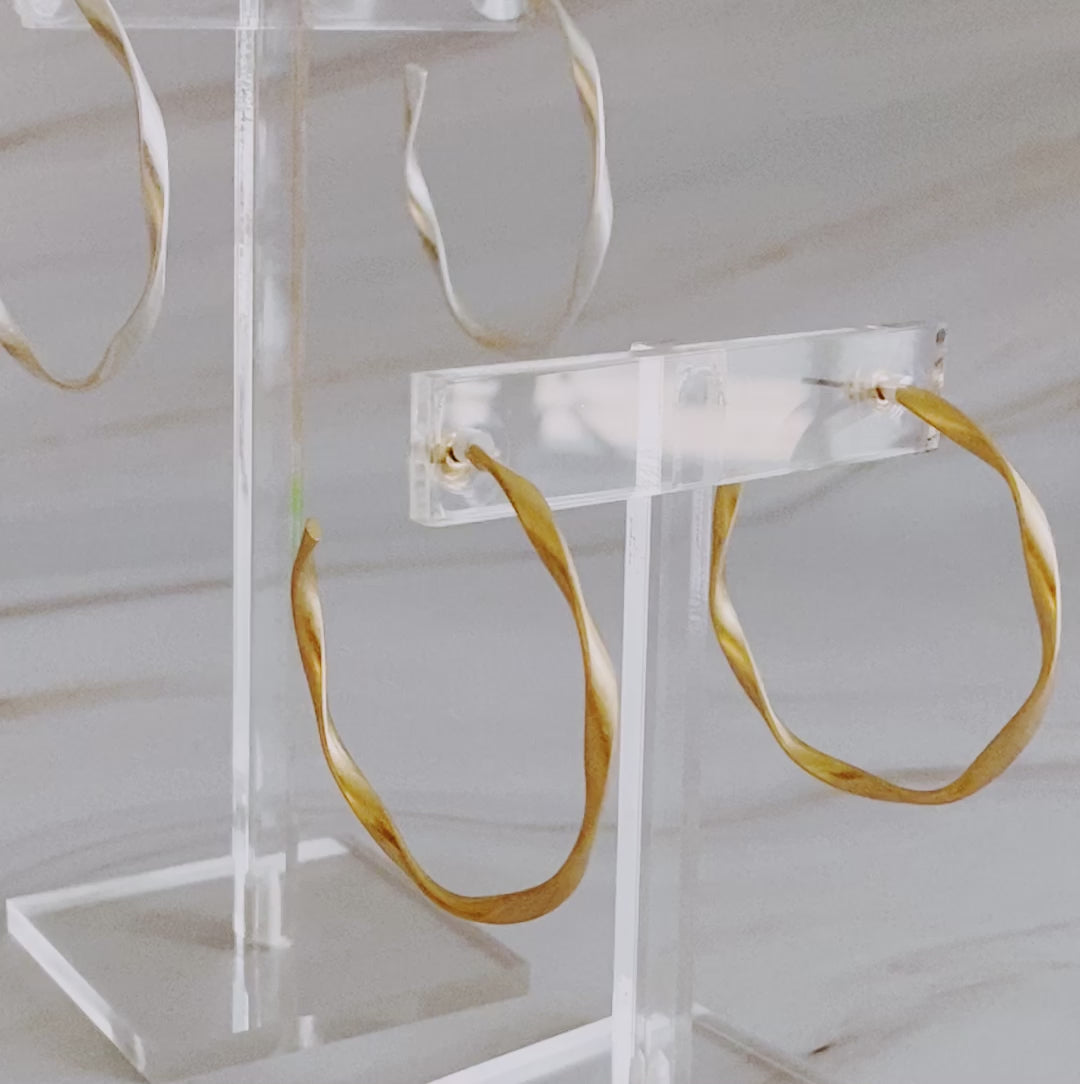 Gentle Wave Sleek Hoop Earrings
