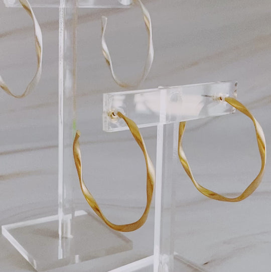 Gentle Wave Sleek Hoop Earrings