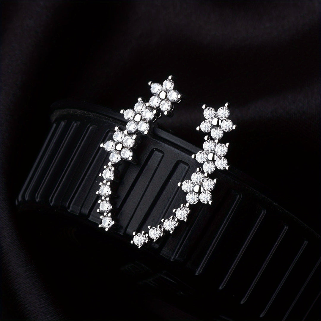 Elegant Floral Rhinestone Earrings