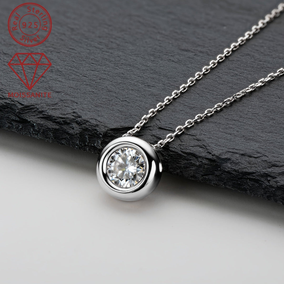 Silver Moissanite Pendant Necklace