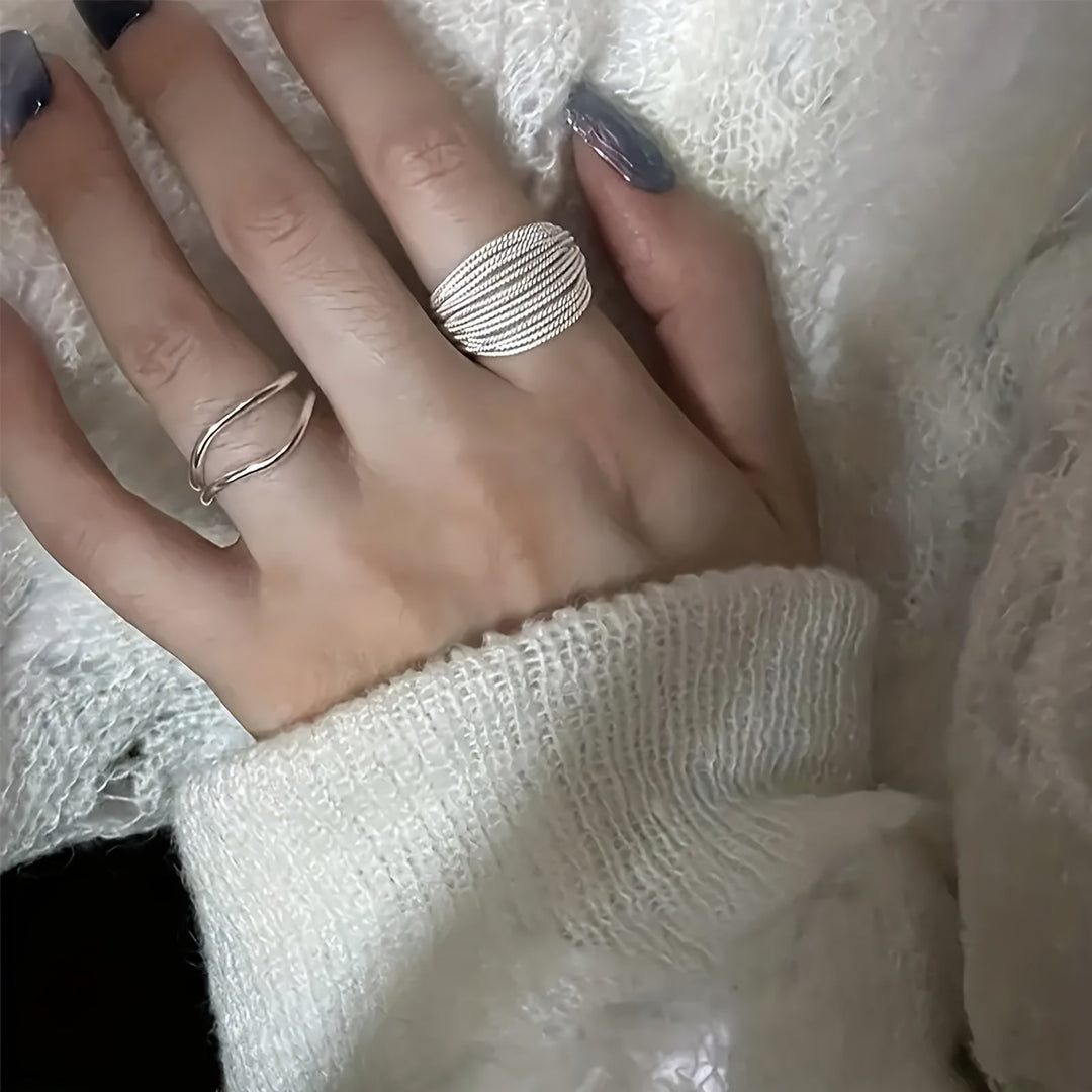 Chic Adjustable Multi-Band Open Ring