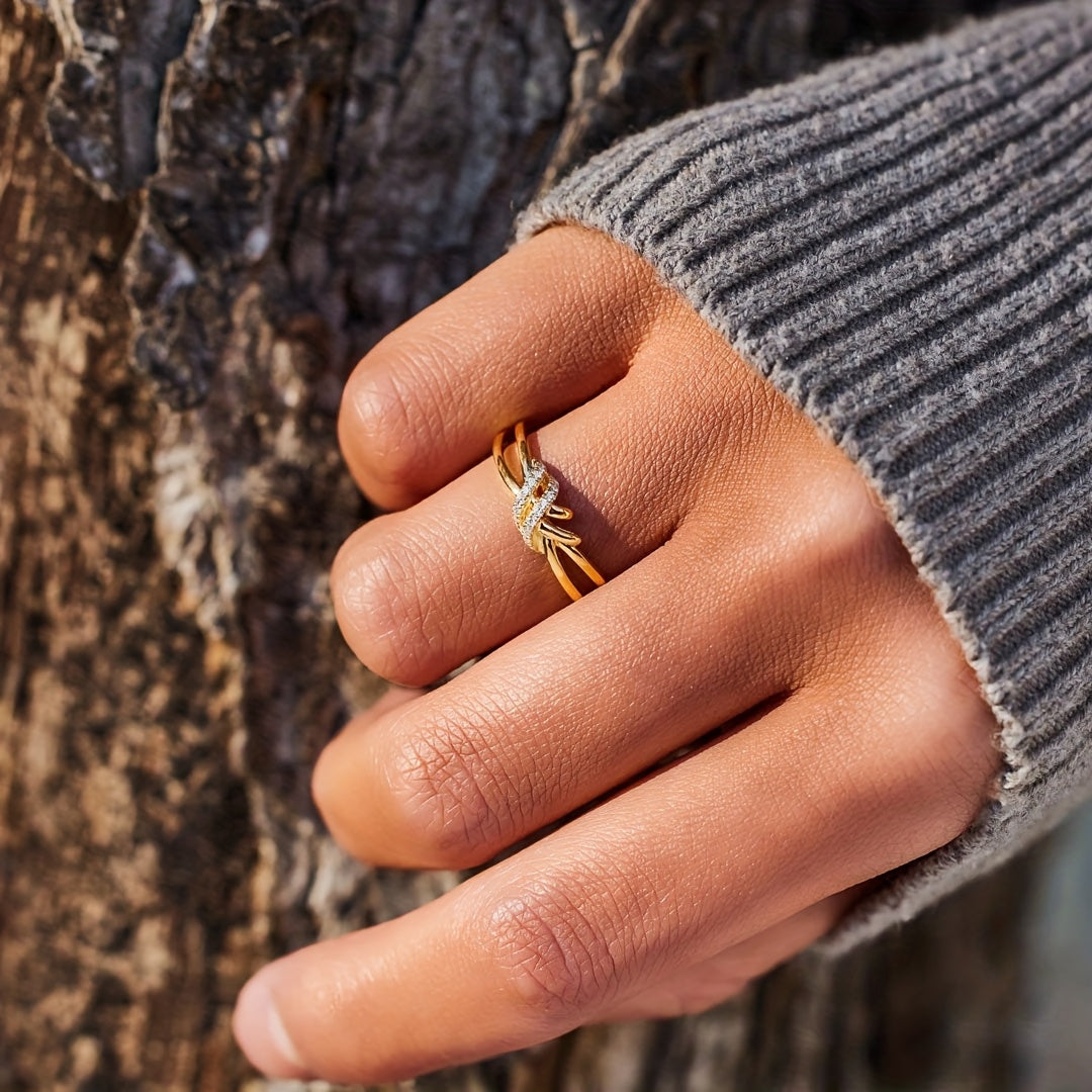 Adjustable Cubic Zirconia Cuff Ring