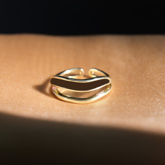 Adjustable Retro Double Layer Open Ring