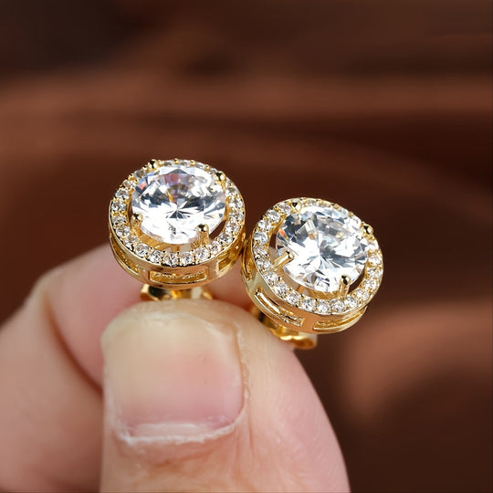 Elegant Round Cubic Zirconia Earrings