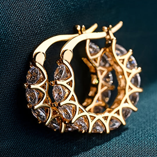 Stylish Zirconia Hoop Earrings