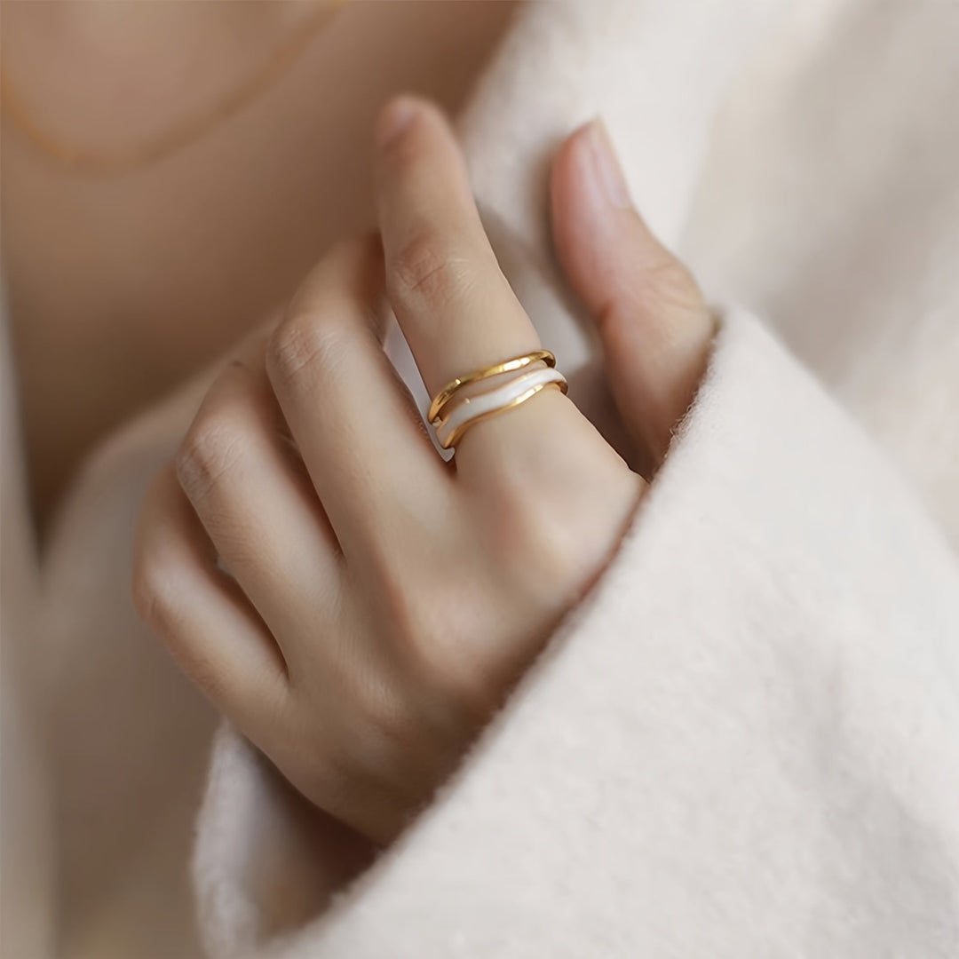 Adjustable Retro Double Layer Open Ring