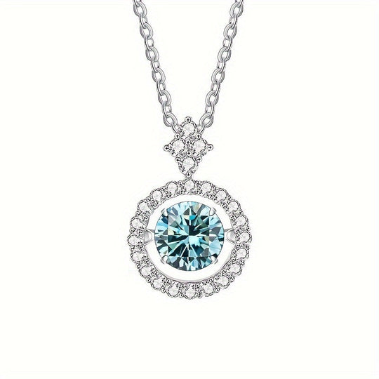 Moissanite Pendant Silver Necklace