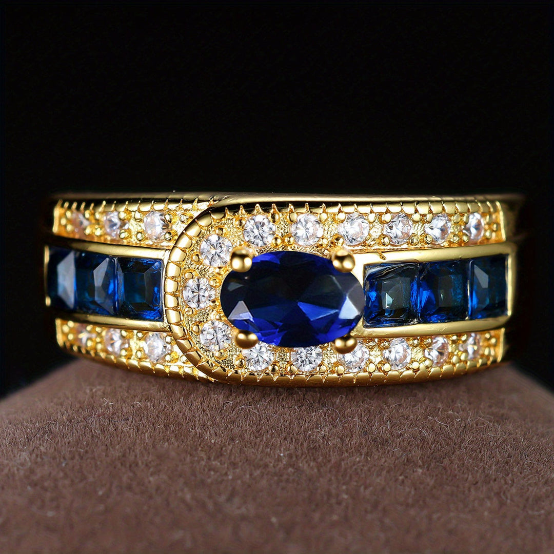 Stylish Inlaid Zirconia Band Ring