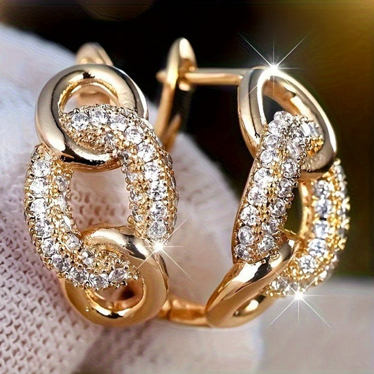 Classic Golden-Tone Elegant Hoop Earrings