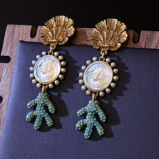 Sleek Shell & Cactus Earrings