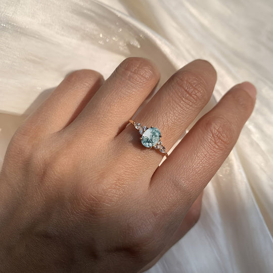 Elegant Moss Agate Ring