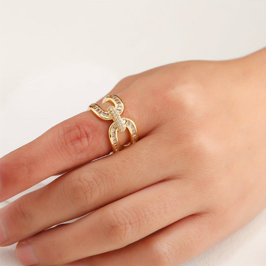 Elegant Cubic Zirconia Open Ring