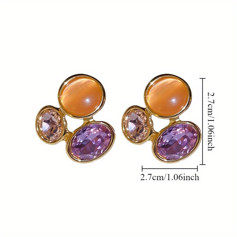 Trendy Style Oval Hollow Earrings