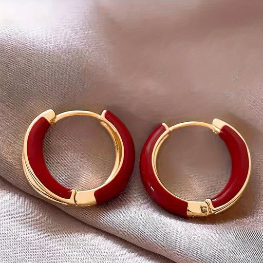 Sleek Elegant Circle Hoop Earrings