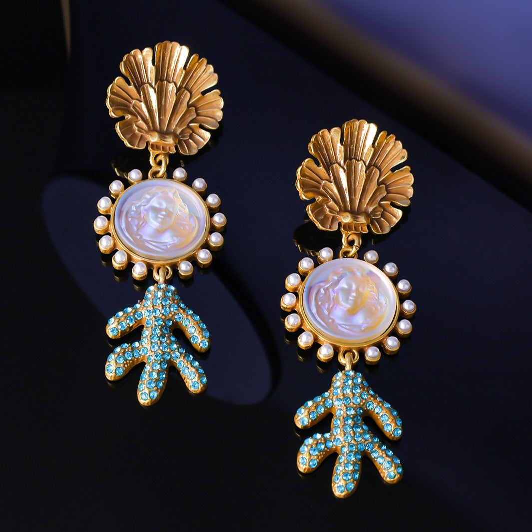 Sleek Shell & Cactus Earrings