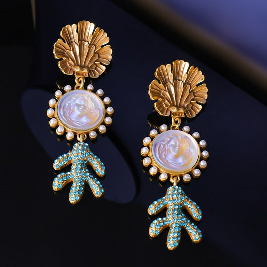 Sleek Shell & Cactus Earrings