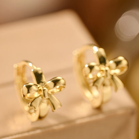 Elegant Bow Hoop Earrings