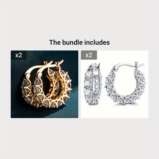 Stylish Zirconia Hoop Earrings