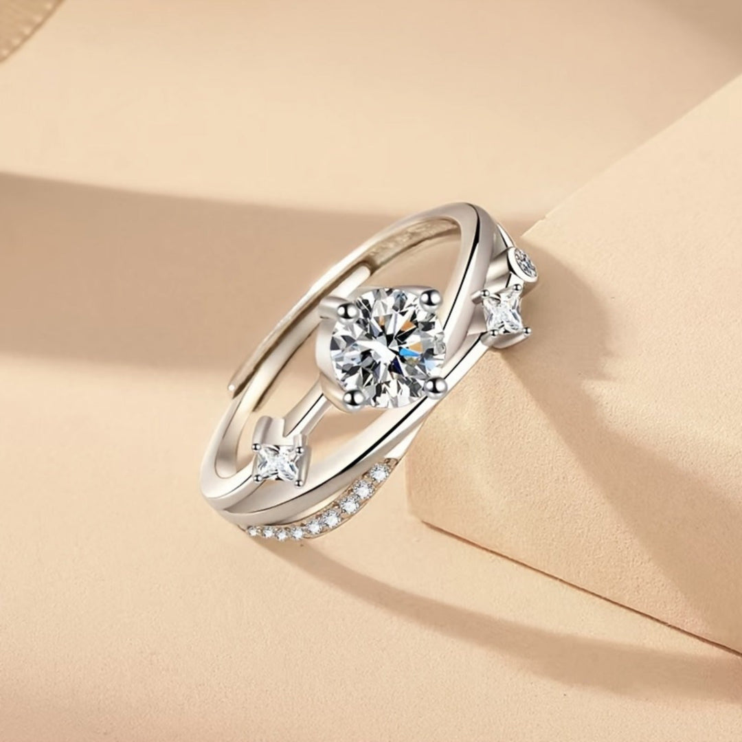 Stylish Adjustable Zirconia Ring