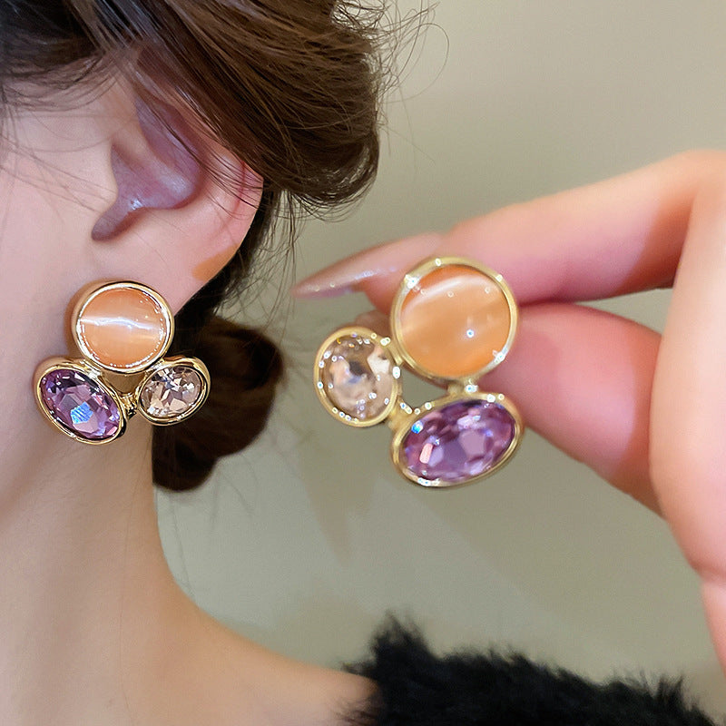 Trendy Style Oval Hollow Earrings