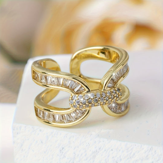 Elegant Cubic Zirconia Open Ring