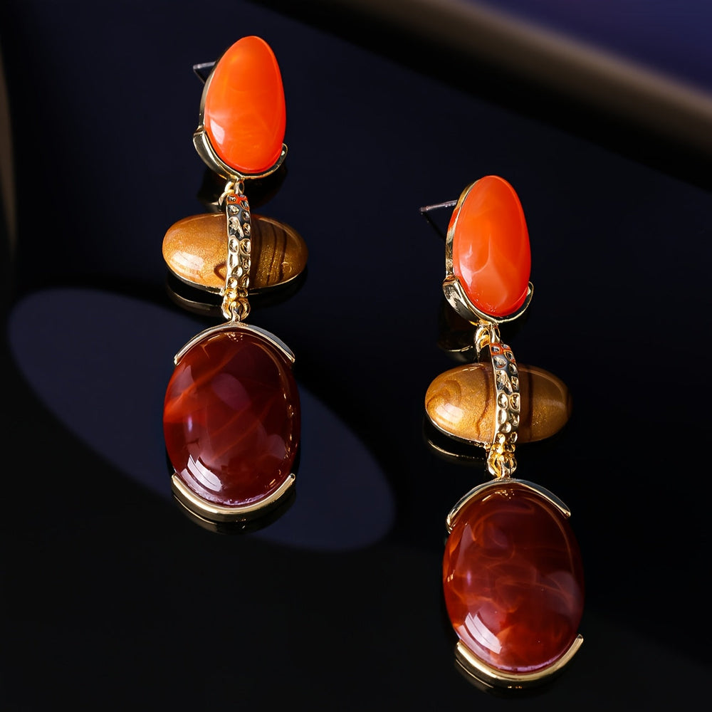 Retro Trendy Oval Teardrop Earrings