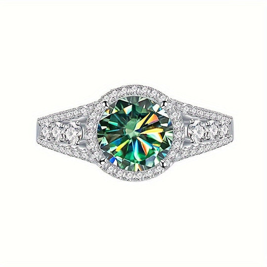 Elegant Blue Moissanite Ring