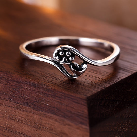 Simple Heart & Paw Ring