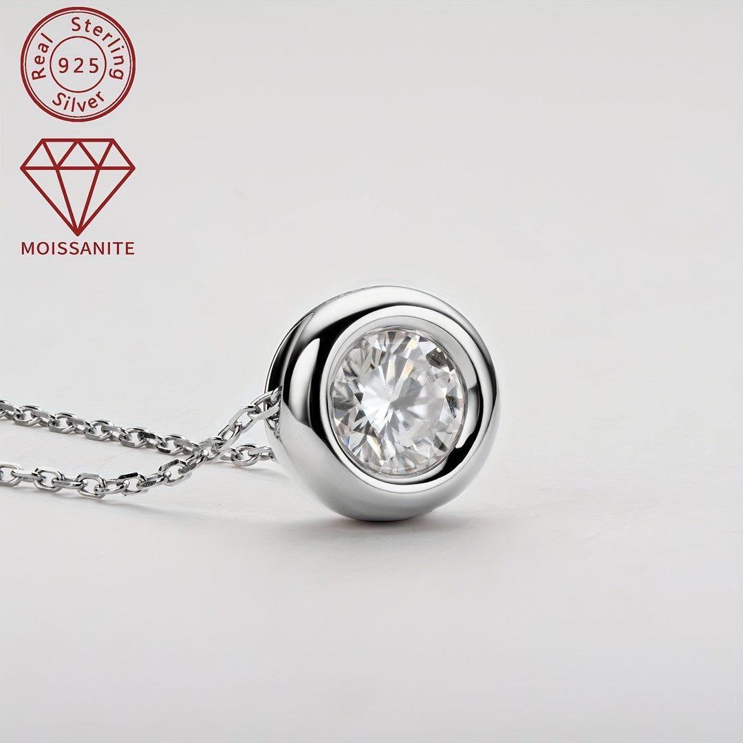 Silver Moissanite Pendant Necklace