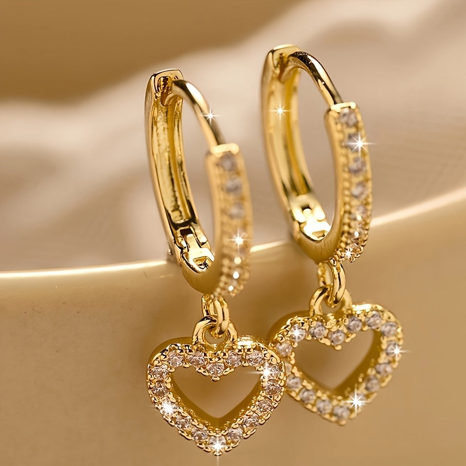 Timeless Heart Pendant Hoop Earrings