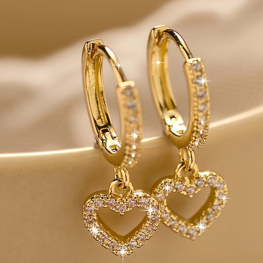 Timeless Heart Pendant Hoop Earrings