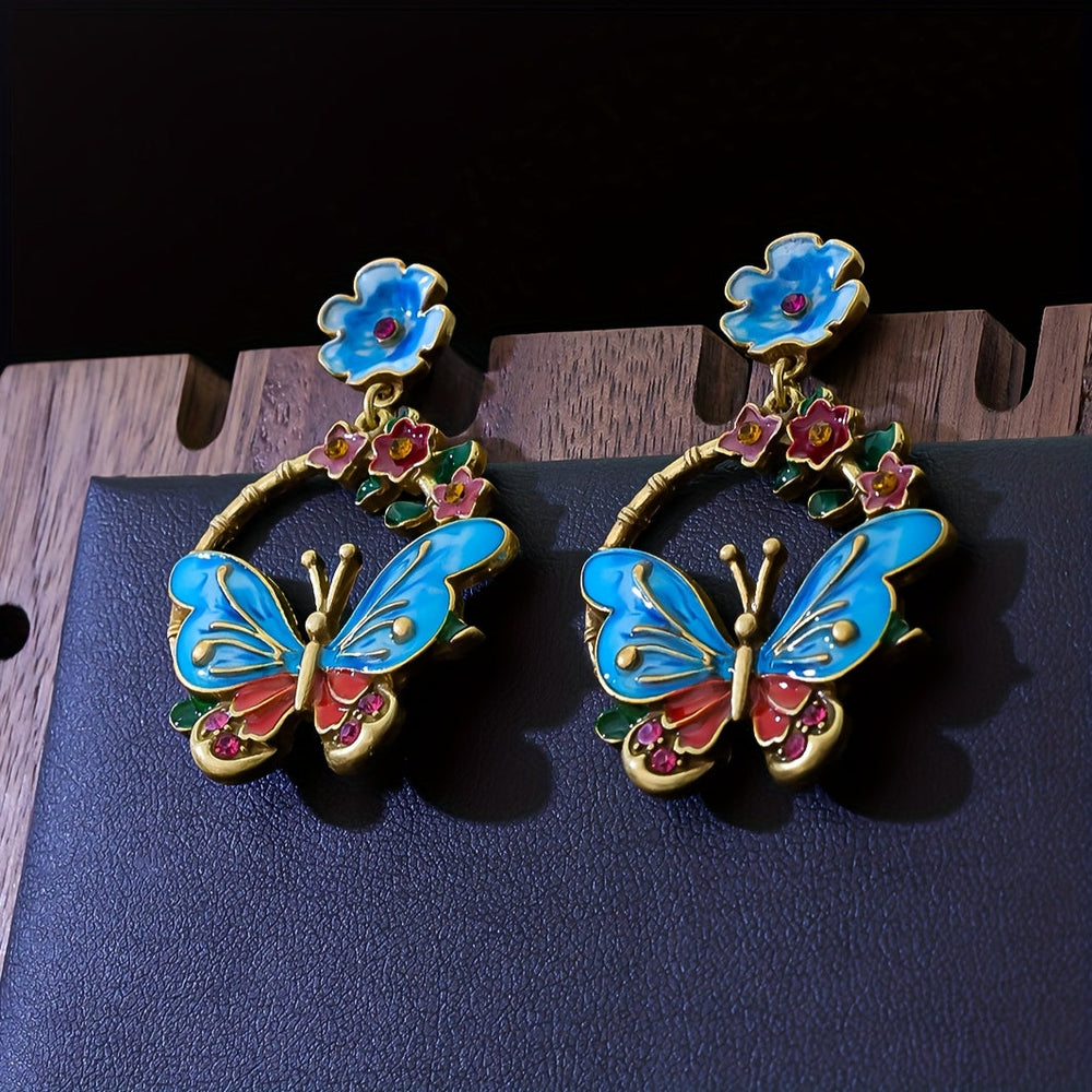 Stylish  Butterfly Enamel Earrings