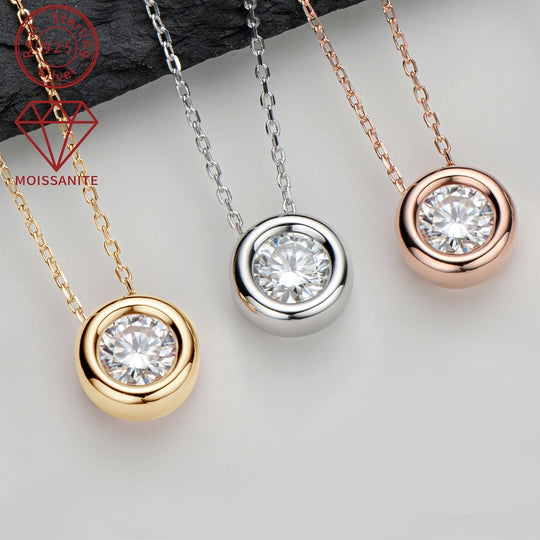 Silver Moissanite Pendant Necklace