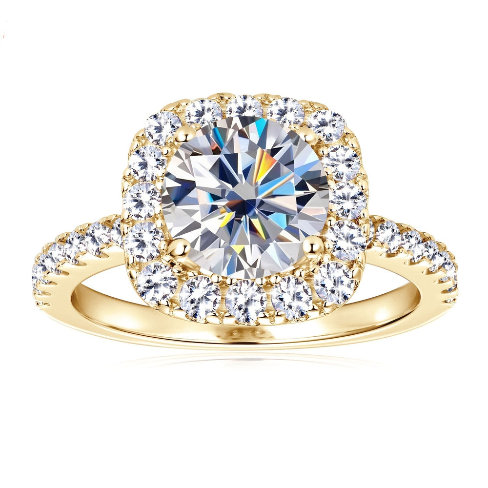 Silver Moissanite Engagement Ring