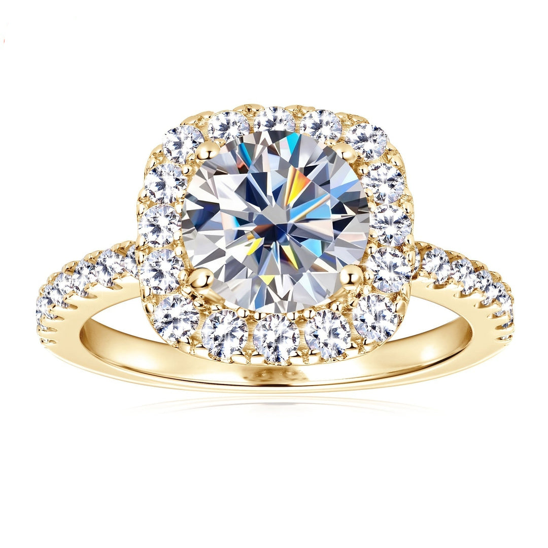 Silver Moissanite Engagement Ring