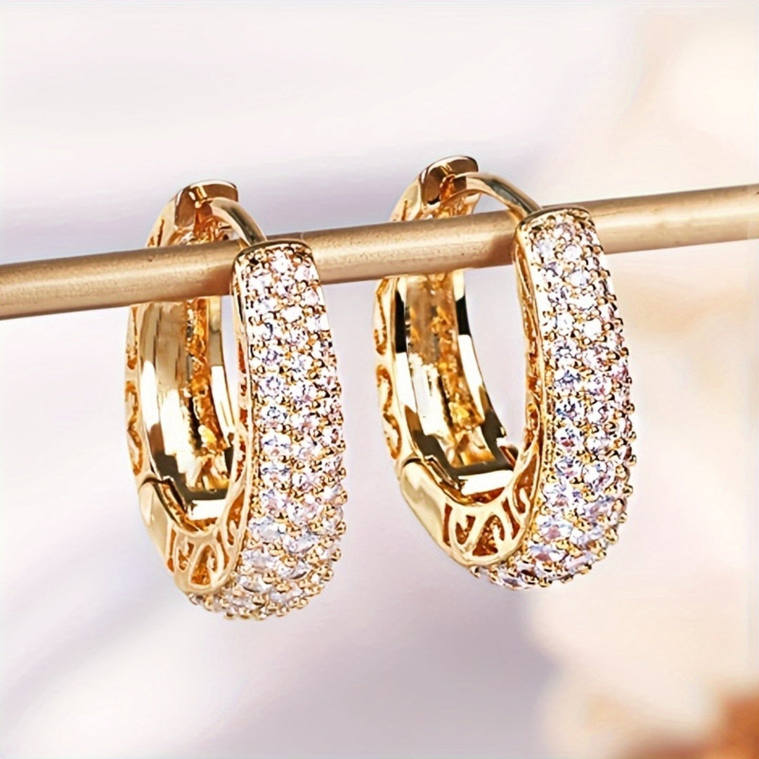 Sparkling Cubic Zirconia Hoop Earrings