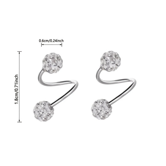 Sparkling Double Sphere Stud Earrings